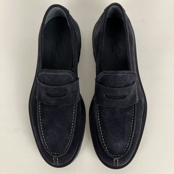 Good Man Brand Mens Size 7.5 Navy Lexington Loafer Suede Dress Shoe